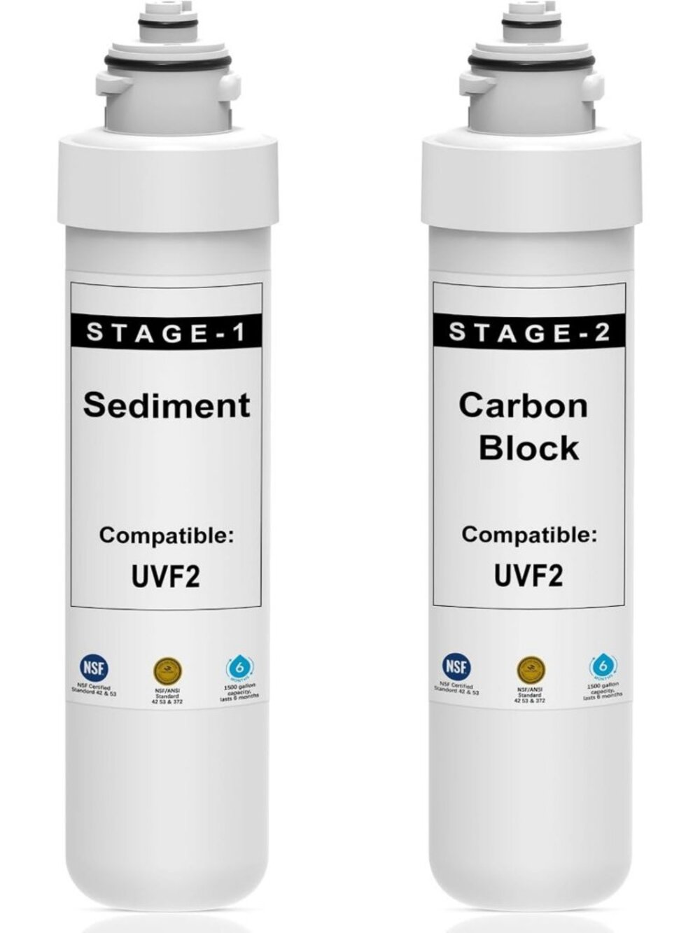 2 Stage Filter Replacement Kit Compatible with Brio 520 UVF2-1500 MIB200PKF